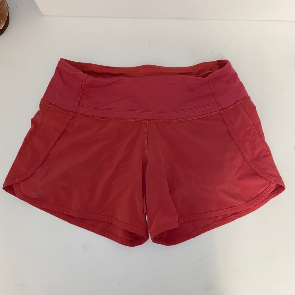 Pink Lululemon Speed Up Shorts